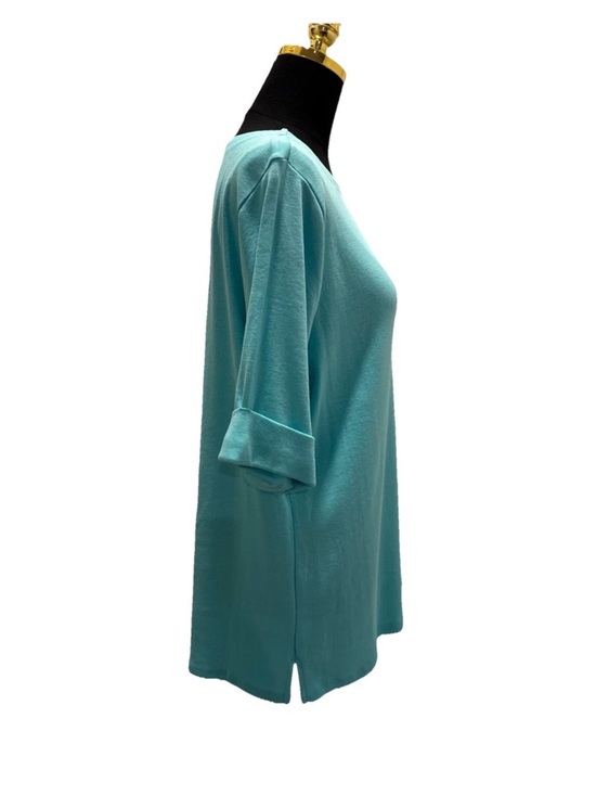 Style & Co Women's Aqua Blue Short Sleeve 100% Cotton Top, Size 2X, NWT - Picture 11 of 15